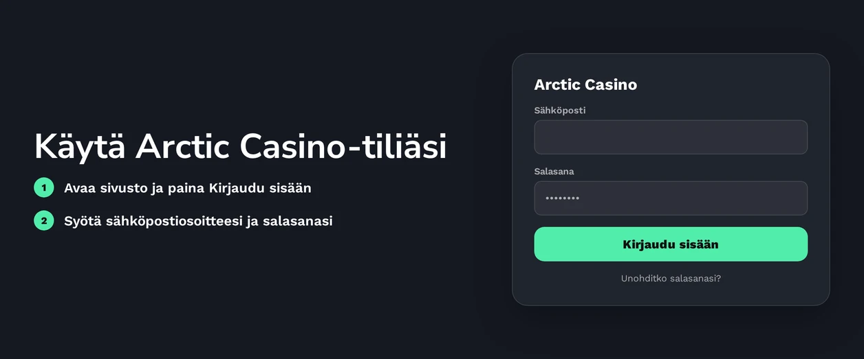 Kirjaudu omaan kasinotiliisi turvallisesti