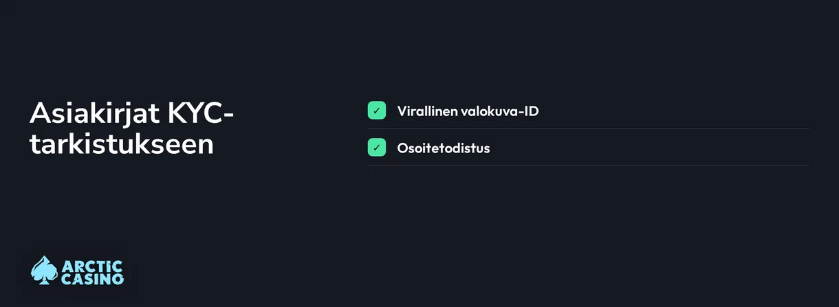 Tarkista vaaditut asiakirjat